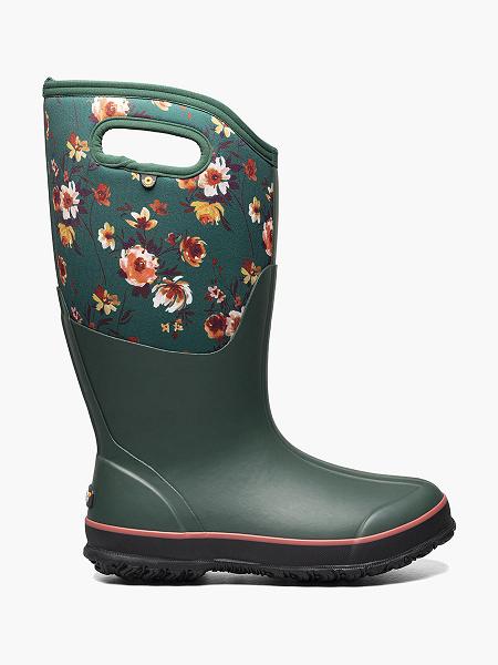 BOGS Boots Deutschland - Classic Tall Wide Calf Painterly Farmstiefel Damen Emerald Multi DE68372